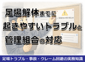 足場解体までに起きやすいトラブルと管理組合の対応