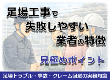 足場工事で失敗しやすい業者の特徴|見極めポイント