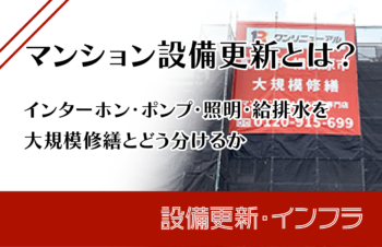 マンション設備更新とは?インターホン・ポンプ・照明・給排水を大規模修繕とどう分けるか
