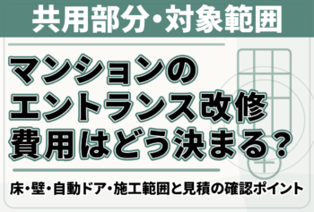 マンションのエントランス改修費用はどう決まる？床・壁・自動ドア・施工範囲と見積の確認ポイント