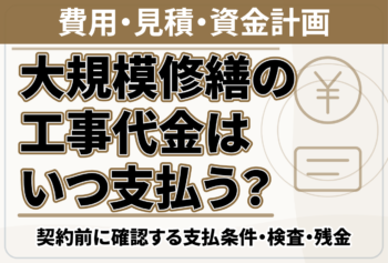 大規模修繕の工事代金はいつ支払う？契約前に確認する支払条件・検査・残金