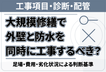 大規模修繕で外壁と防水を同時に工事するべき？足場・費用・劣化状況による判断基準