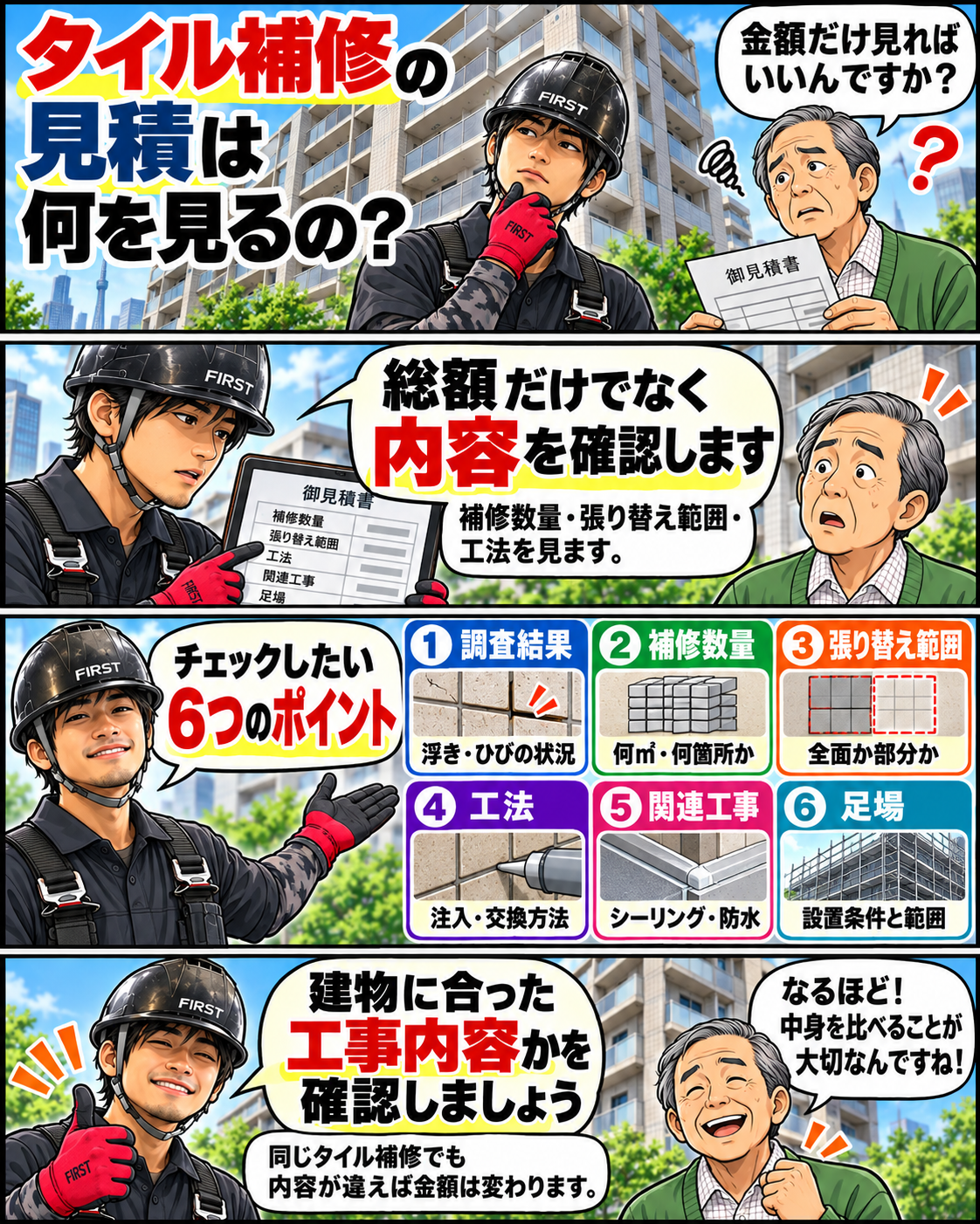 東京のマンション大規模修繕でタイル補修見積を確認するポイント