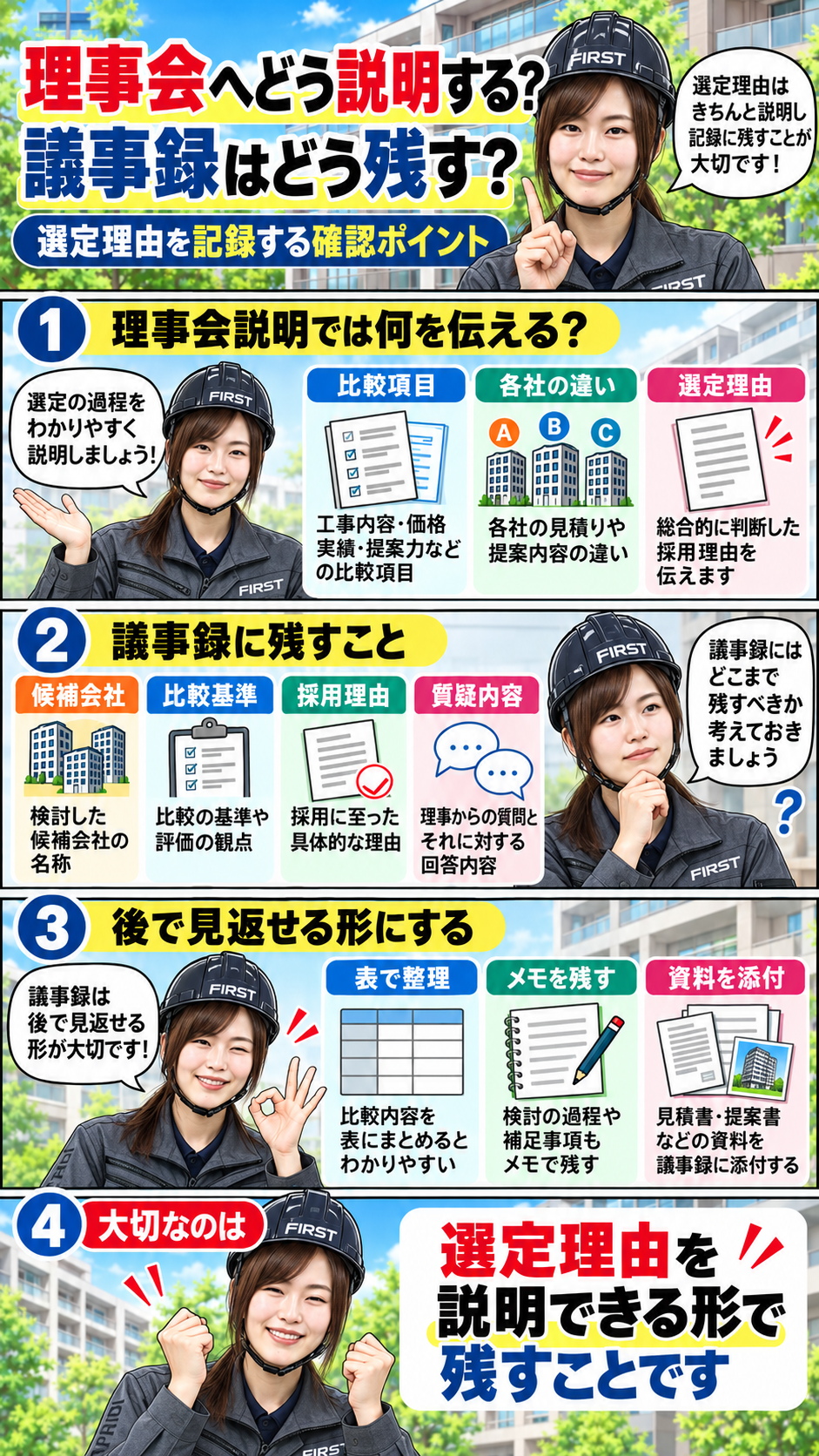 大規模修繕の施工会社選定理由を理事会説明・議事録・比較資料へ残す