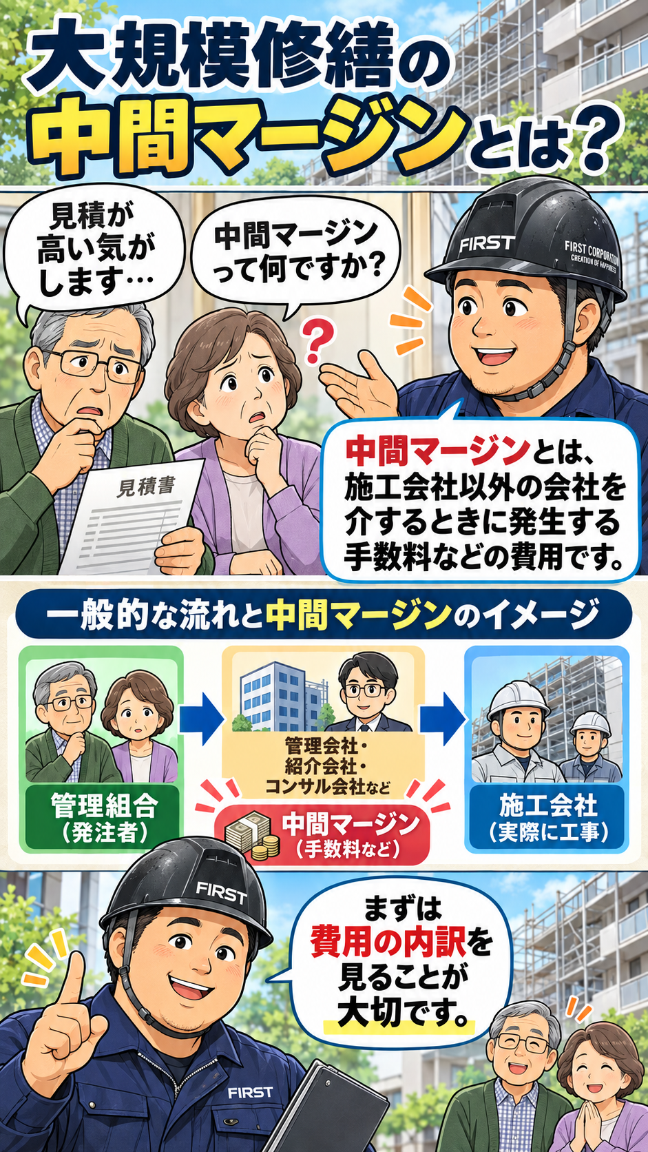 大規模修繕の発注経路と中間マージン、施工会社への直接依頼を確認する