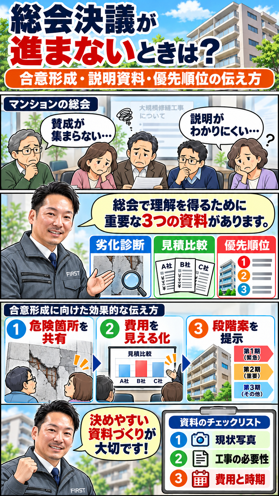 大規模修繕工事が総会で承認されなかった場合の原因整理と再提案