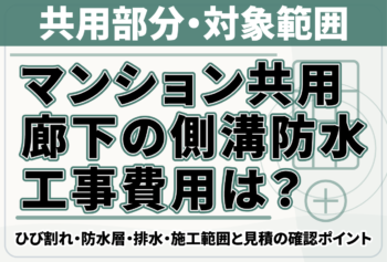 マンション共用廊下の側溝防水工事費用は？ひび割れ・排水不良・下地と見積の確認ポイント