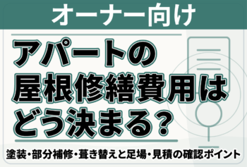 アパートの屋根修繕費用はどう決まる？塗装・部分補修・葺き替えと足場・見積の確認ポイント